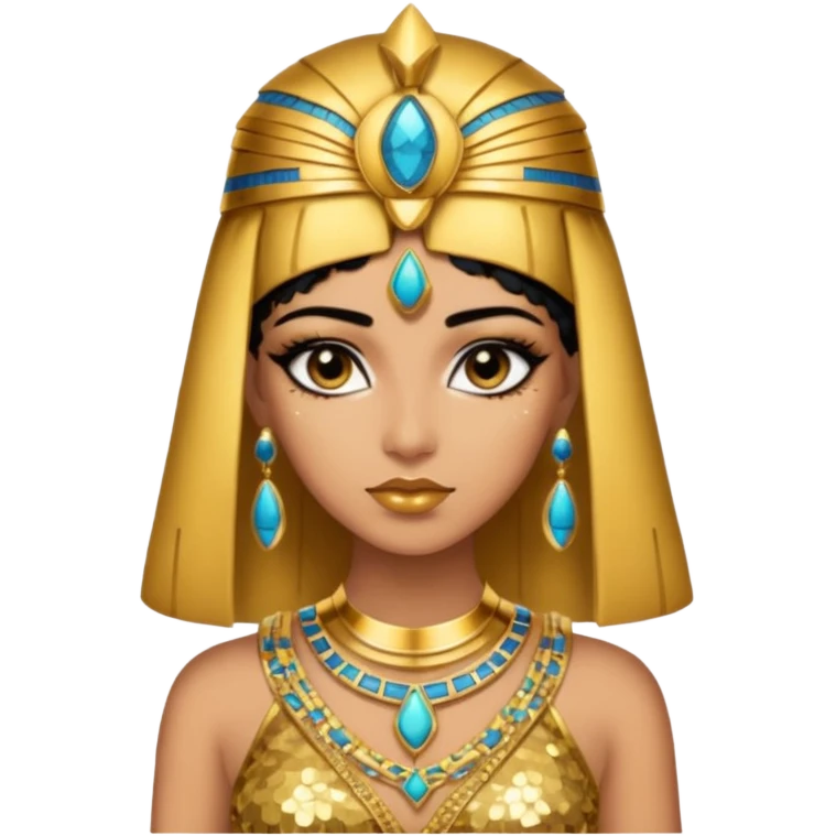 Cleopatra with gold sequin outfit emoji