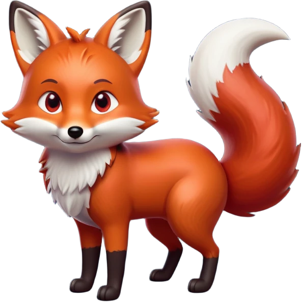 cinematic-noble [fox]-realistic-full-body-standing on all fours-emoji,-tail-tucked-close,-head-tilted-dramatically,-fox-[red]-fur,-simplified-yet-realistic-focused-features,-highly-detailed,-glowing-with-an-almost-sarcastic-glow  expressive eyes emoji