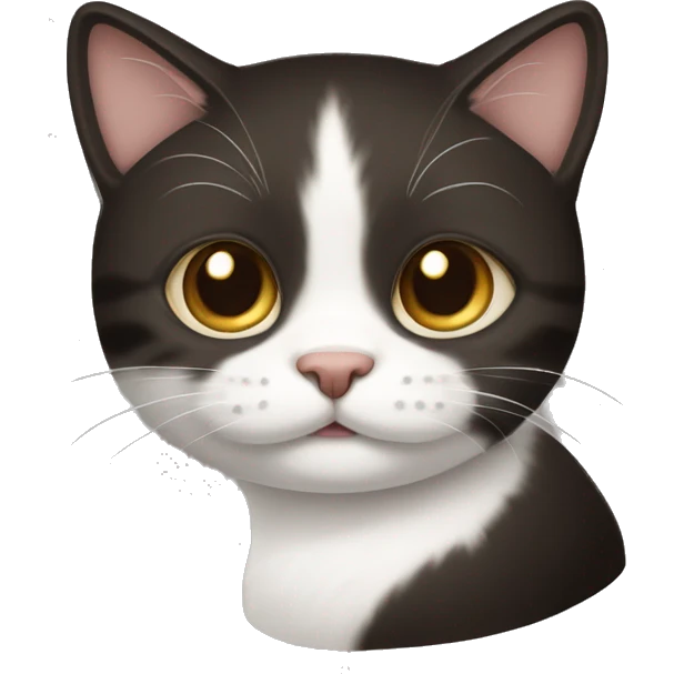 Gato de color café, negra y blanca  emoji