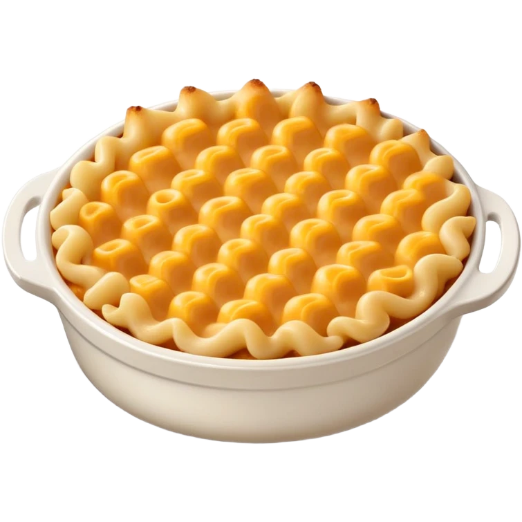 Brown baked Mac and cheese with emoji