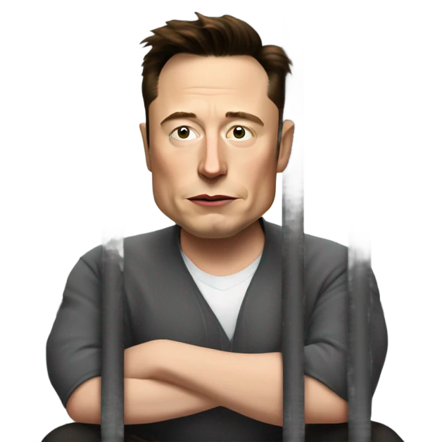 elon musk sad behind bars emoji