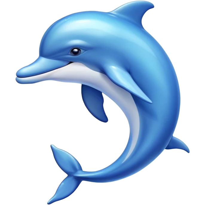 Beautiful and Majestic Dolphin Portrait Emoji, Radiating serene elegance and adorable charm with a graceful, streamlined form and luminous, glossy blue skin that shimmers under the sun, gentle, expressive eyes and a soft, content smile, Simplified yet exquisitely endearing features, highly detailed, glowing with a soft, majestic aquatic light, high shine, calm and enchanting, stylized with an air of timeless oceanic beauty, soft glowing outline, capturing the essence of a beautiful and majestic dolphin that embodies the pure magic of the sea! emoji