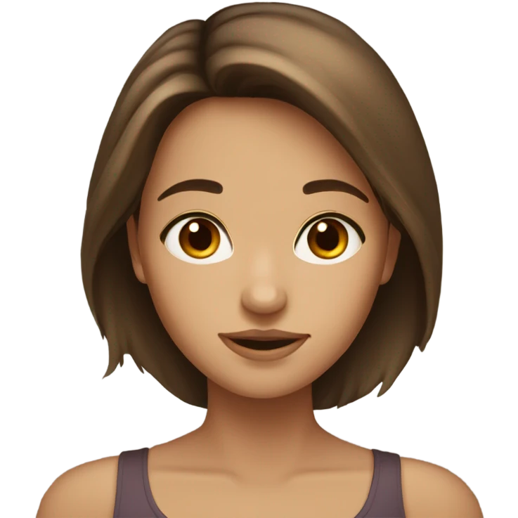 Brown hair brown eyed girl that is tan emoji