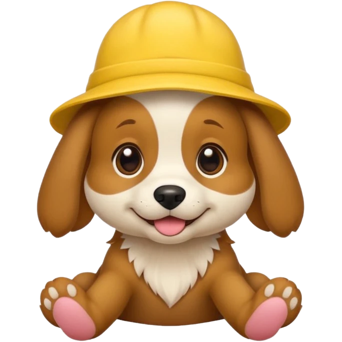 puppy dog with hat yellow emoji