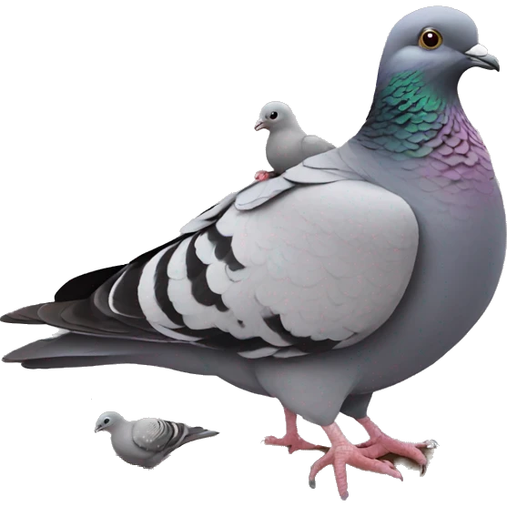 pigeon + baby pigeon emoji