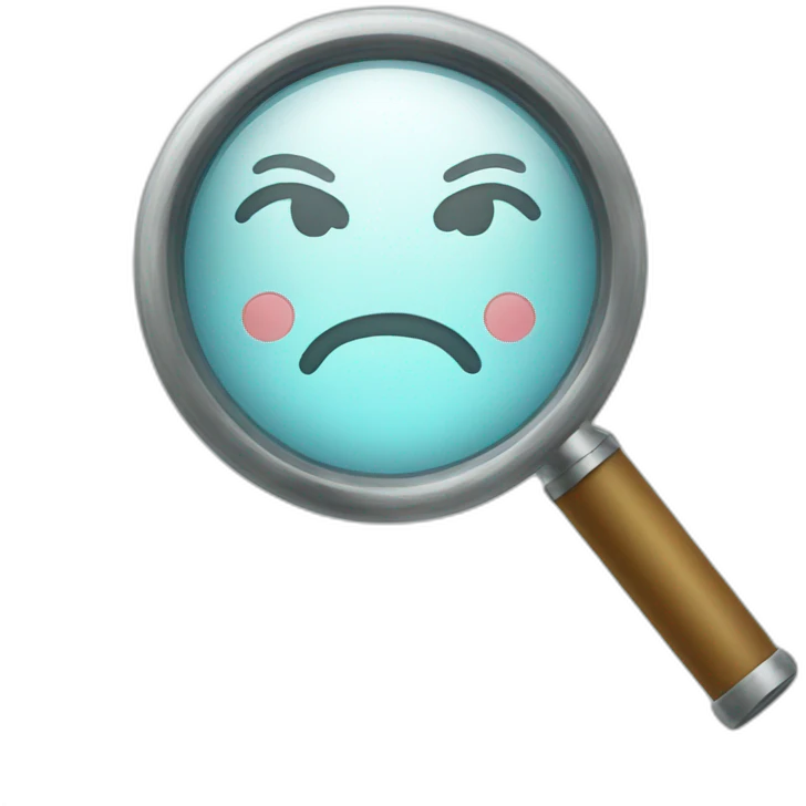 Magnifying glass that gives advice emoji