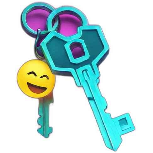 Key in a cyberpunk environment with neon lighting. emoji