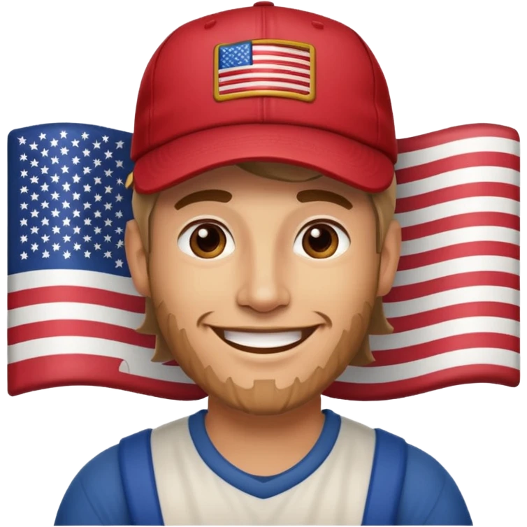 smiling redneck guy with american hat emoji