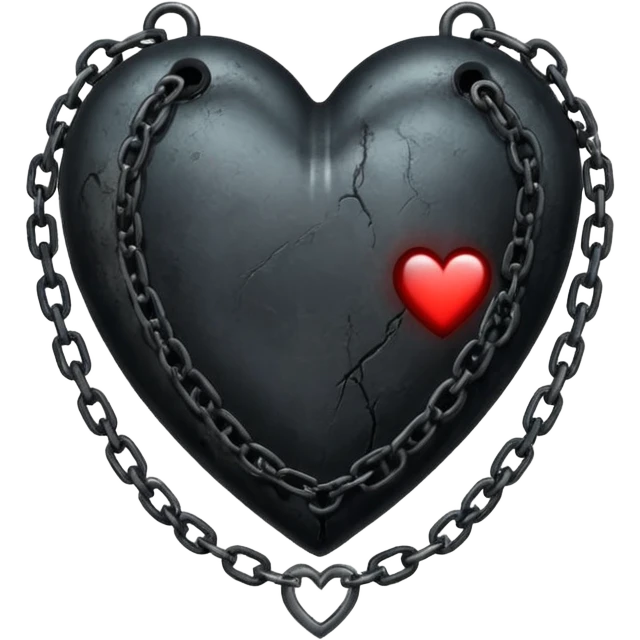 goth heart with chains emoji
