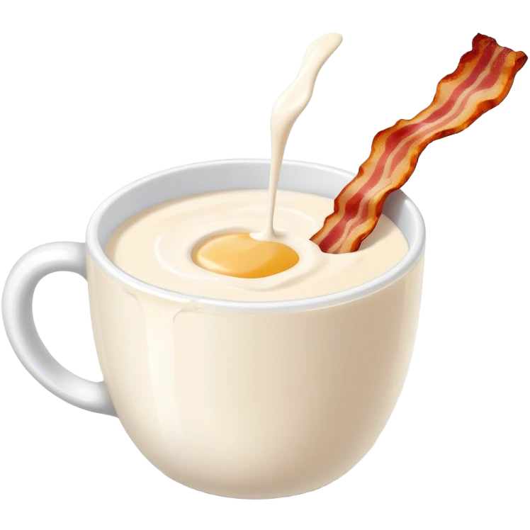 Bacon dip in cup of milk emoji
