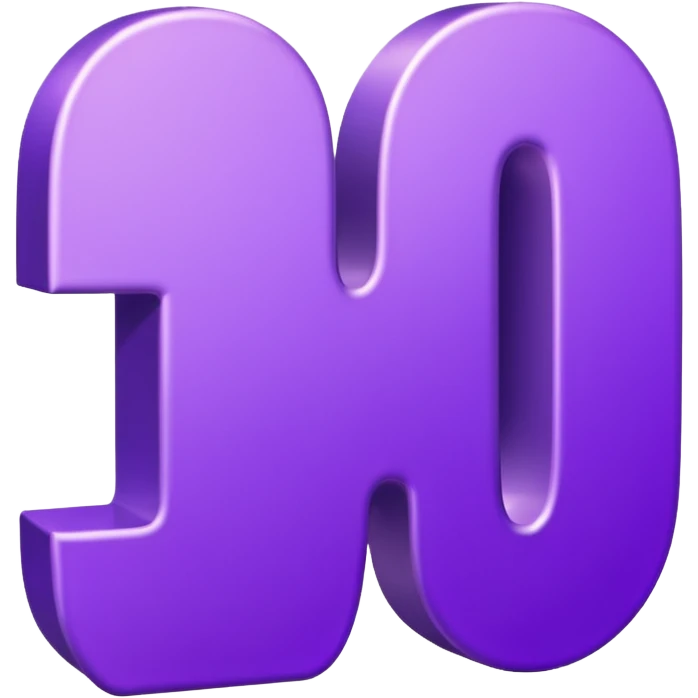 3D text that spells “you” in a shiny purple fancy font  emoji