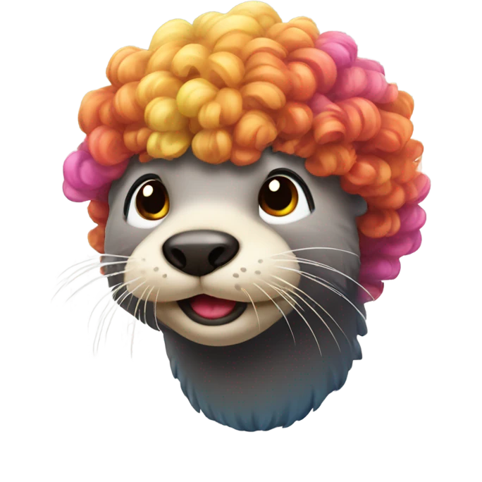 Otter wearing a wig emoji