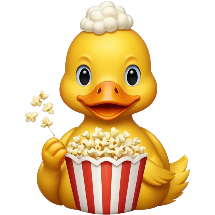 A duck eating popcorn emoji