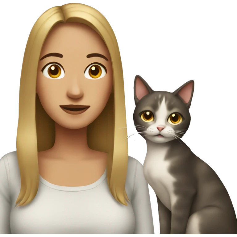 Woman with a cat emoji