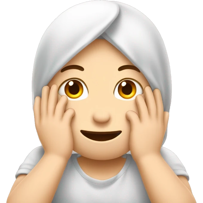 blushing face and covering it whit hands to hide blushing  emoji