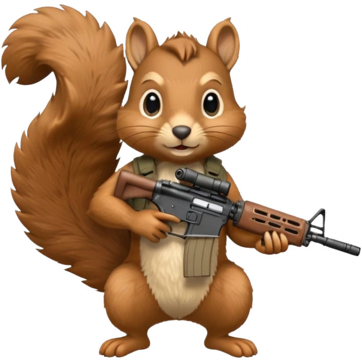 Squirrel holding m4 rifle emoji