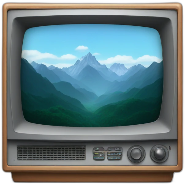 television with mountains on screen emoji