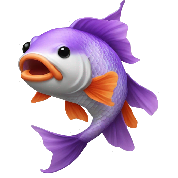 Koi fish with a purple mustache  emoji