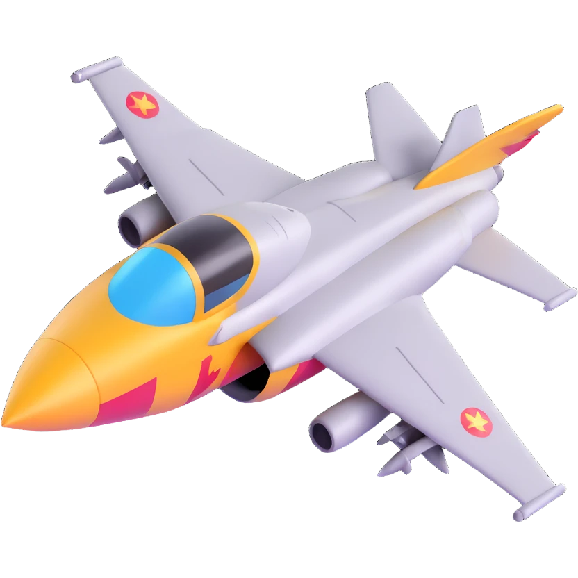 fighter jet flying, 3D emoji style emoji