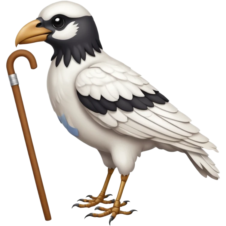 a white crow with a cane emoji
