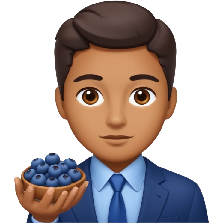 make the bluberies larger but still keep the business person emoji