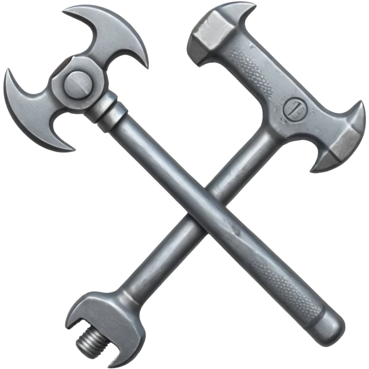 spanner and hammer in a form of cross emoji
