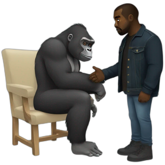 Gorilla meeting Kanye West emoji