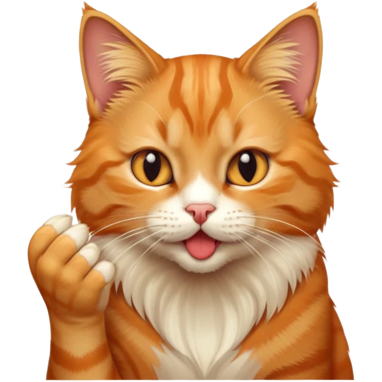 cat licking its paw emoji
