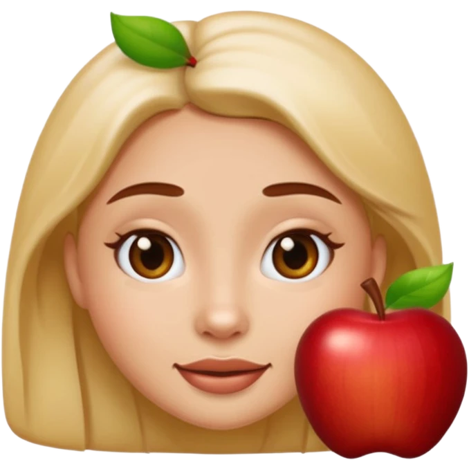 Kaitlyn Santa Juana as an emoji, apple style, simple facial features, friendly expression emoji