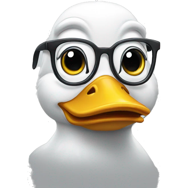 Duck wearing eyeglasses emoji