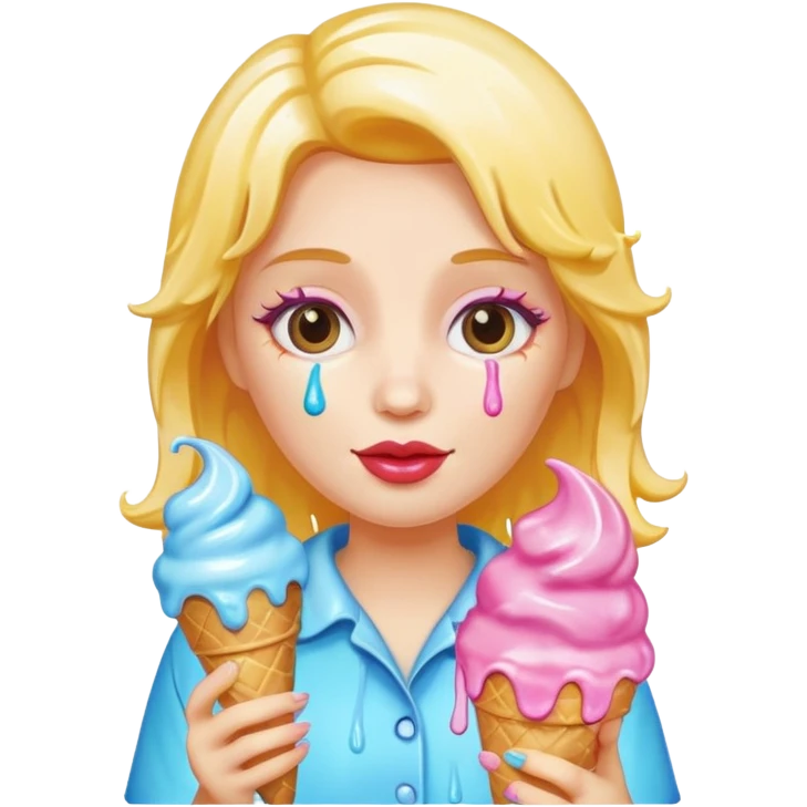 Dolly holding ice cream emoji