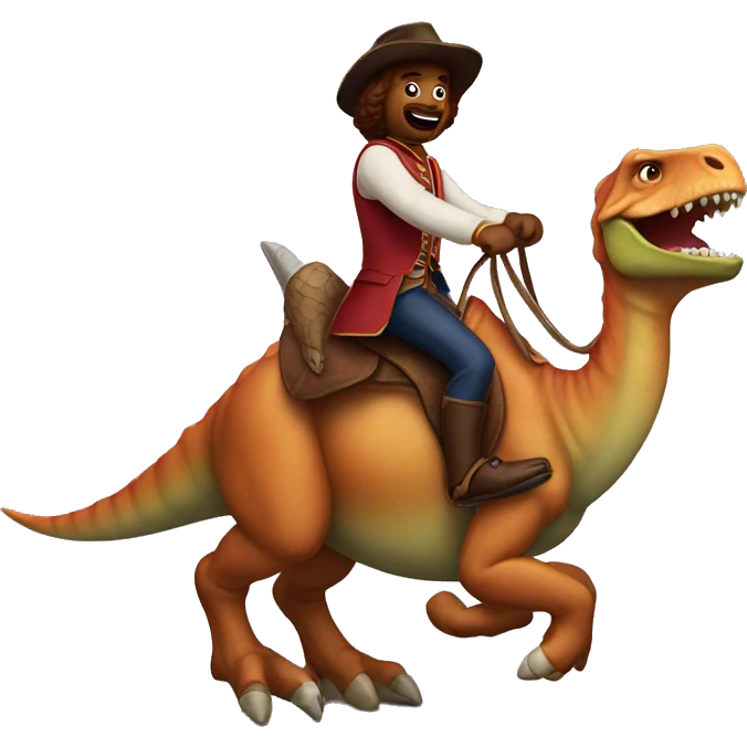 Cavalier riding a dinosaur  emoji