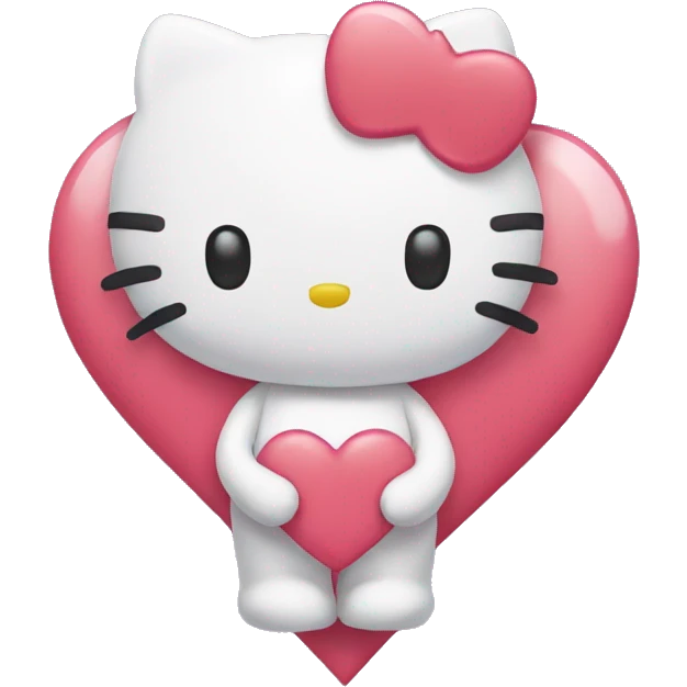 hello kitty with heart emoji