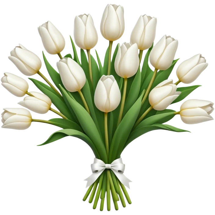 white tulip bouquet  emoji