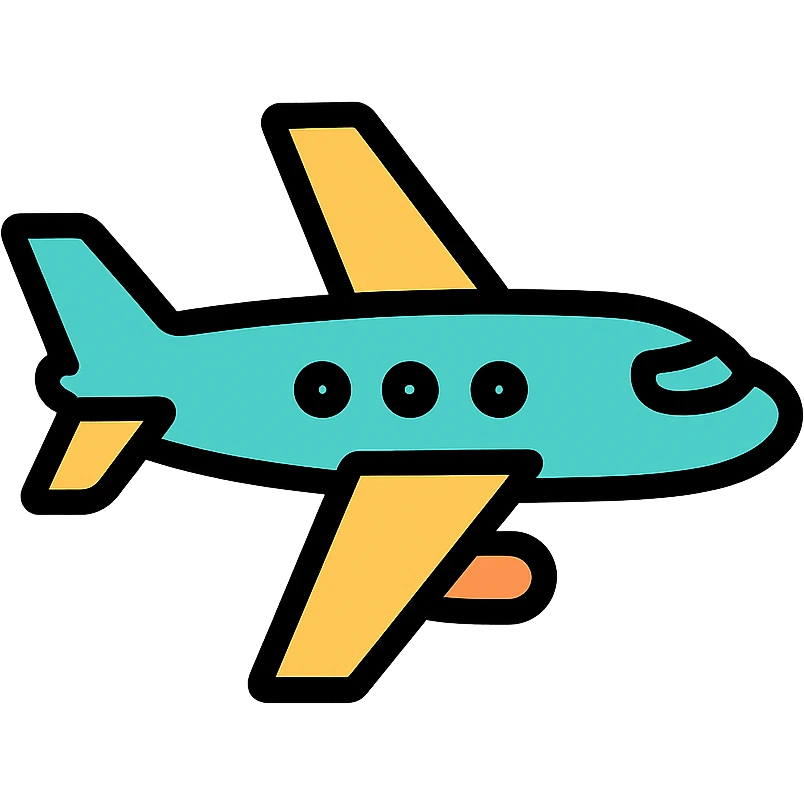 airplane, color outline icon style emoji