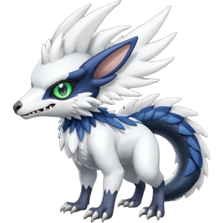 Shiny Black Grey White and Dark-Green Trico-Nargacuga-Silvally-Absol-fusion emoji