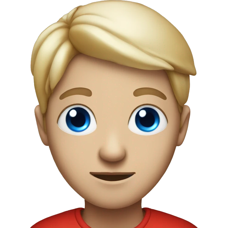 person with blue eyes and red mushroom in head emoji