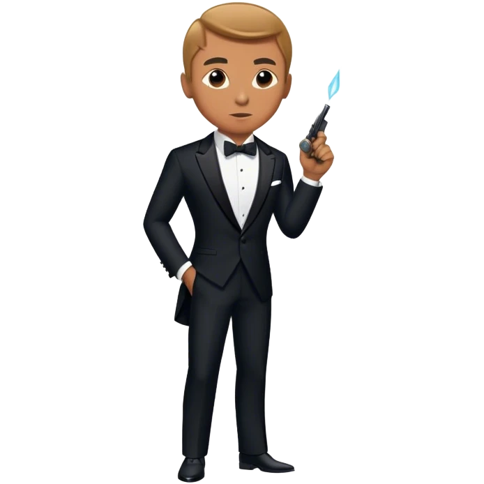 Cinematic Realistic James Bond Pop Culture Emoji, depicted with suave sophistication and dynamic action rendered with crisp details and cinematic lighting that capture his legendary cool. emoji
