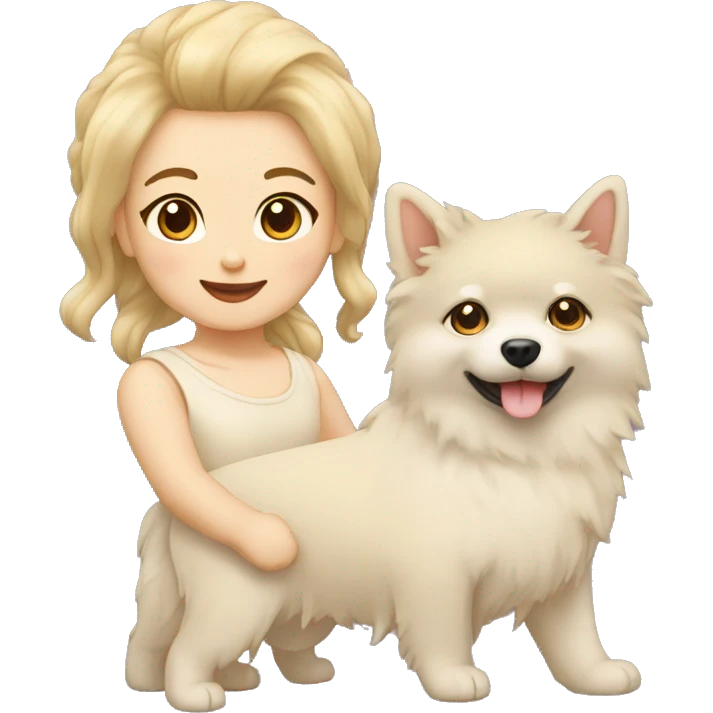 Humanize cream color spitz like wife emoji