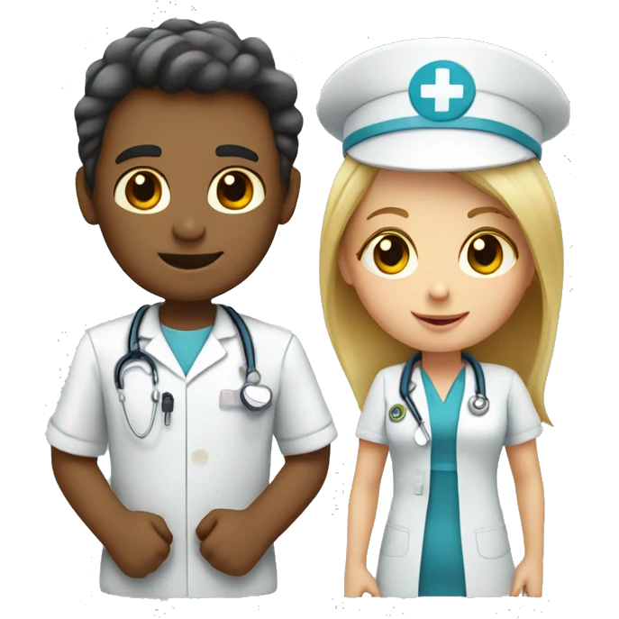 Nurse girl and engineer boy emoji