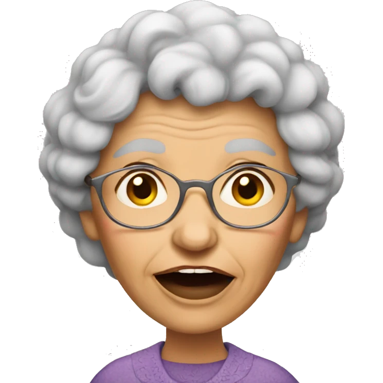 Granny with big lips emoji