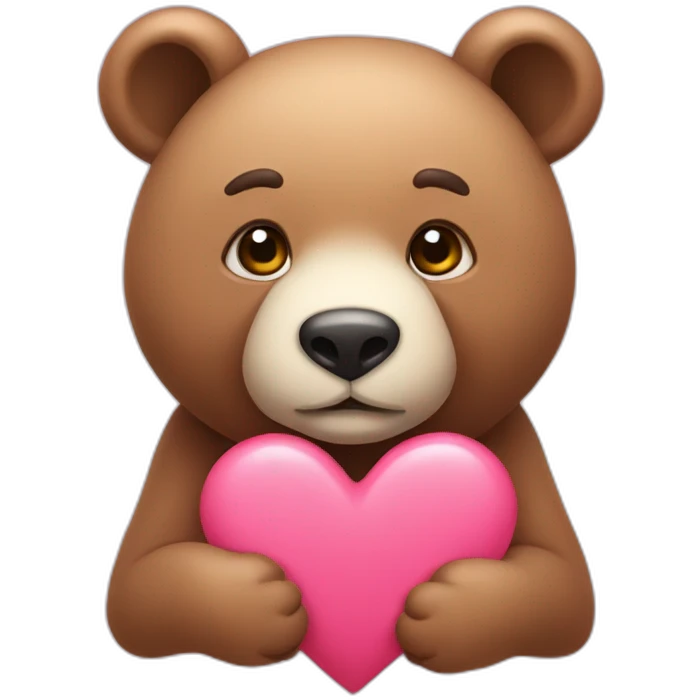 Ours avec coeur rose emoji