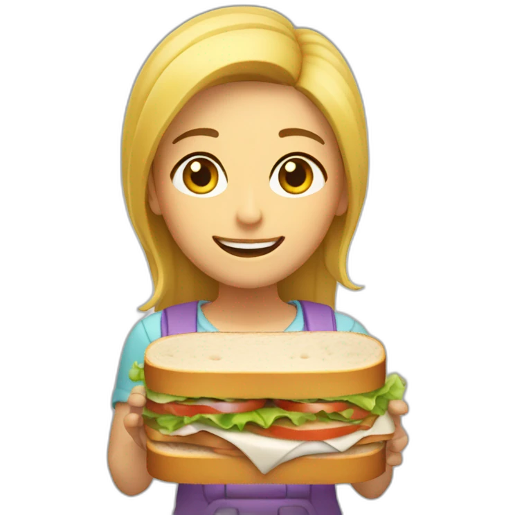 Una persona comiendo un sándwich emoji