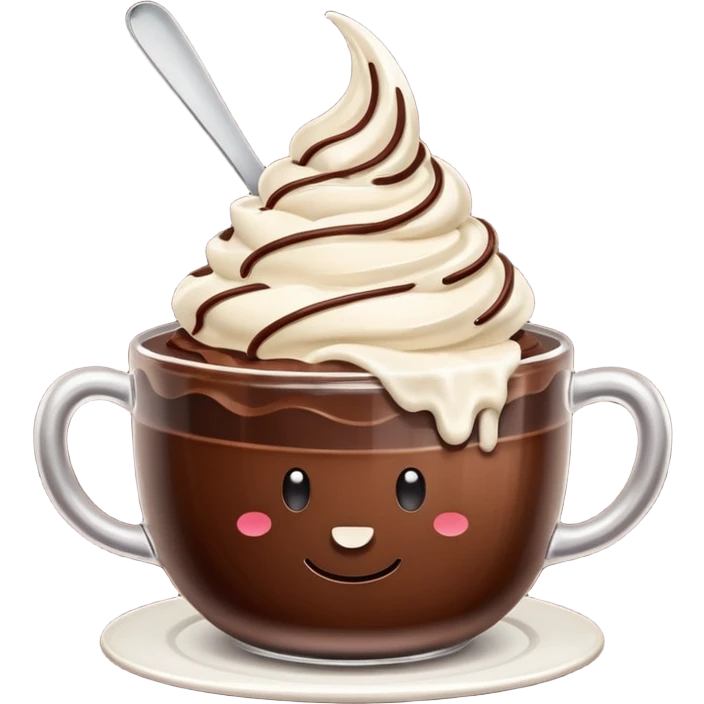Ice Cacao with whipping cream  emoji