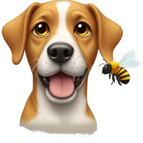 dog with bee emoji