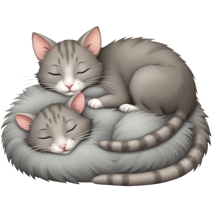 Cat sleeping with rat emoji