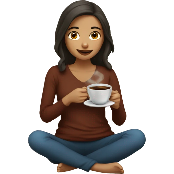 A girl drinking Turkish coffee emoji