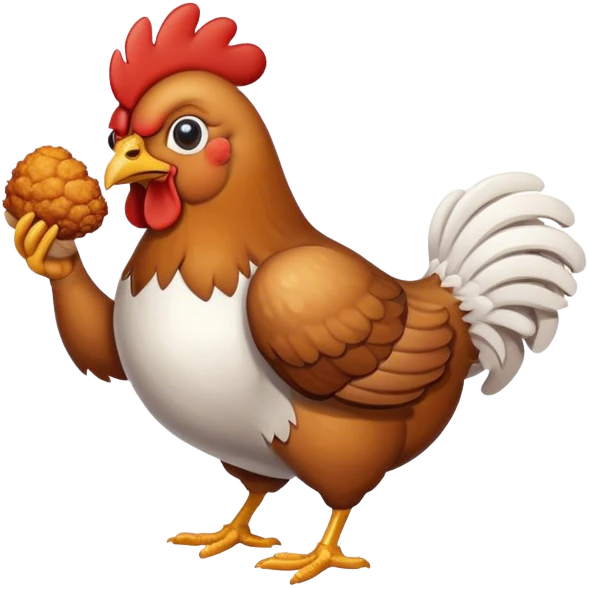 A chicken eating fried chicken   emoji