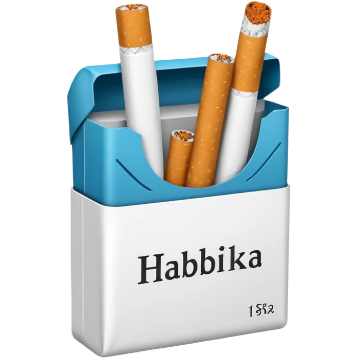 Создать emoji картинку с пачкой сигарет с надписью «HABILKA” на фиолетовом фоне emoji