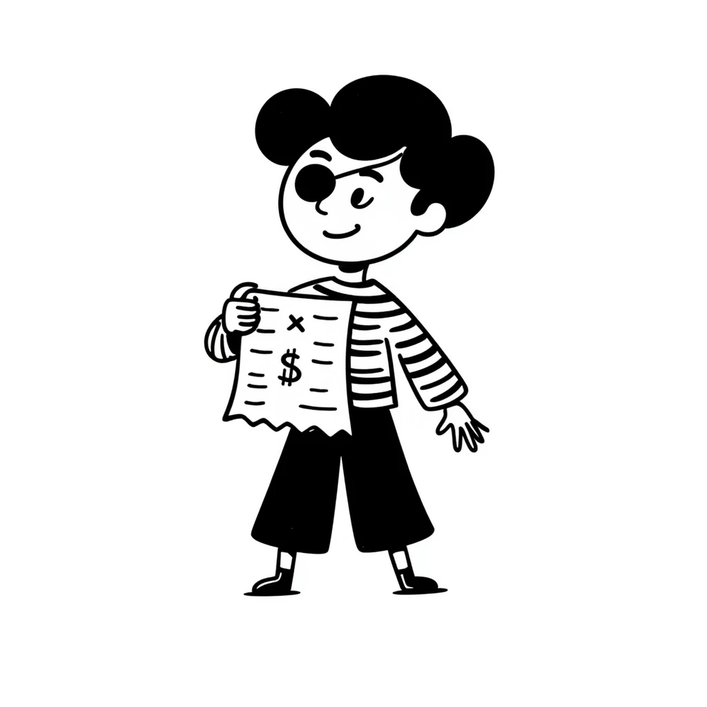 korsan pirate character hand drawn doodle style emoji